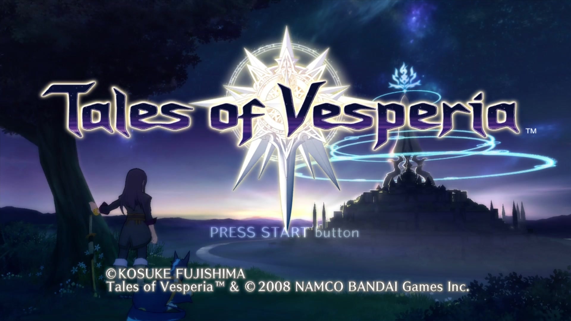 Tales of Vesperia title screen for Xbox 360